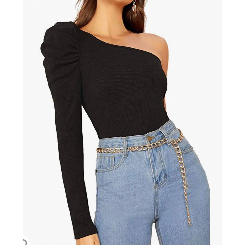 NEW WDIRARA cold shoulder top in black